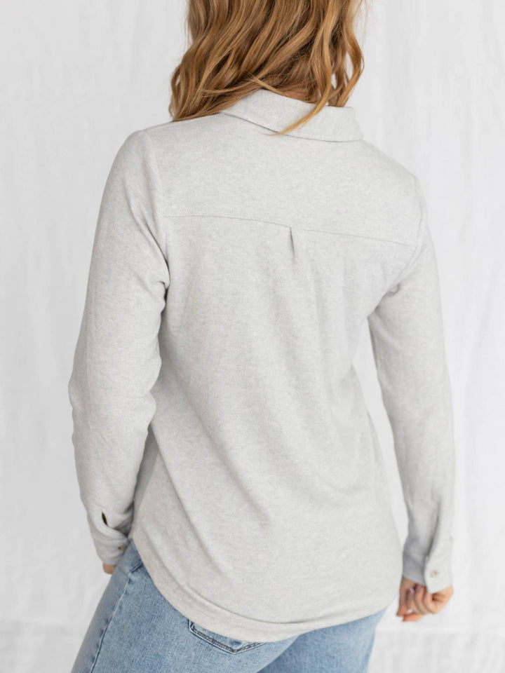 soft grey collared button down