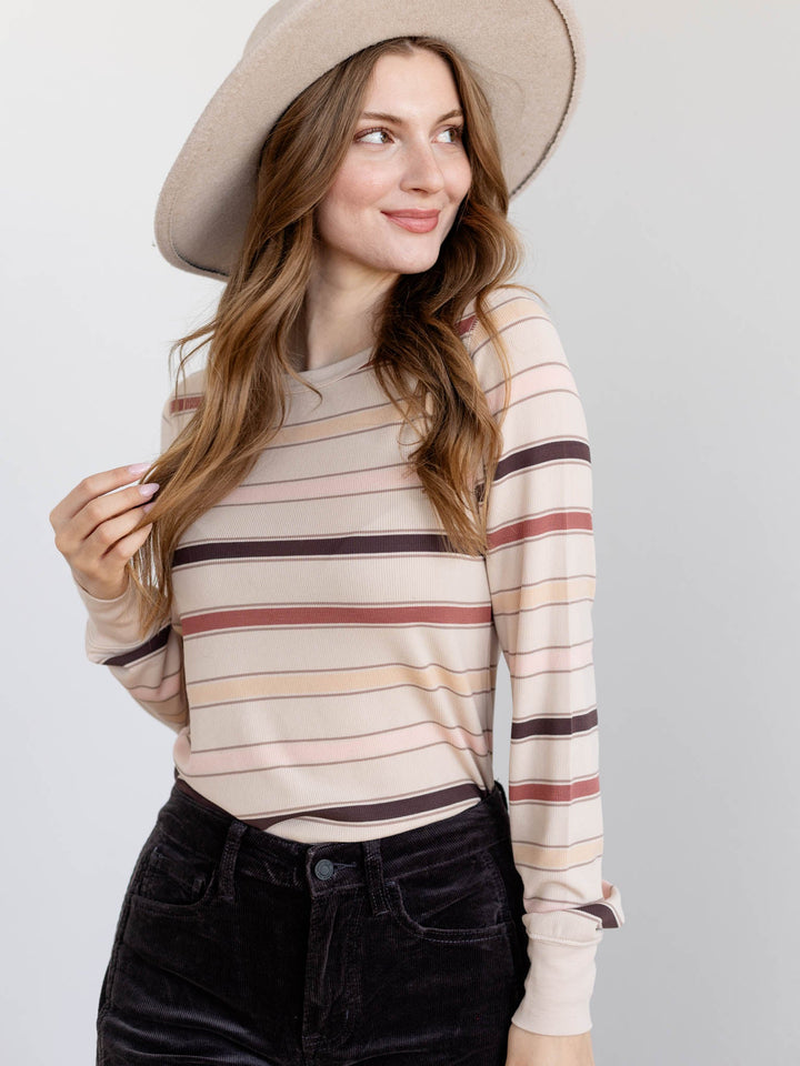 wide stripe basic long sleeve