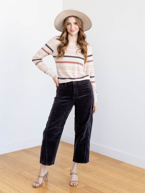 wide stripe basic long sleeve