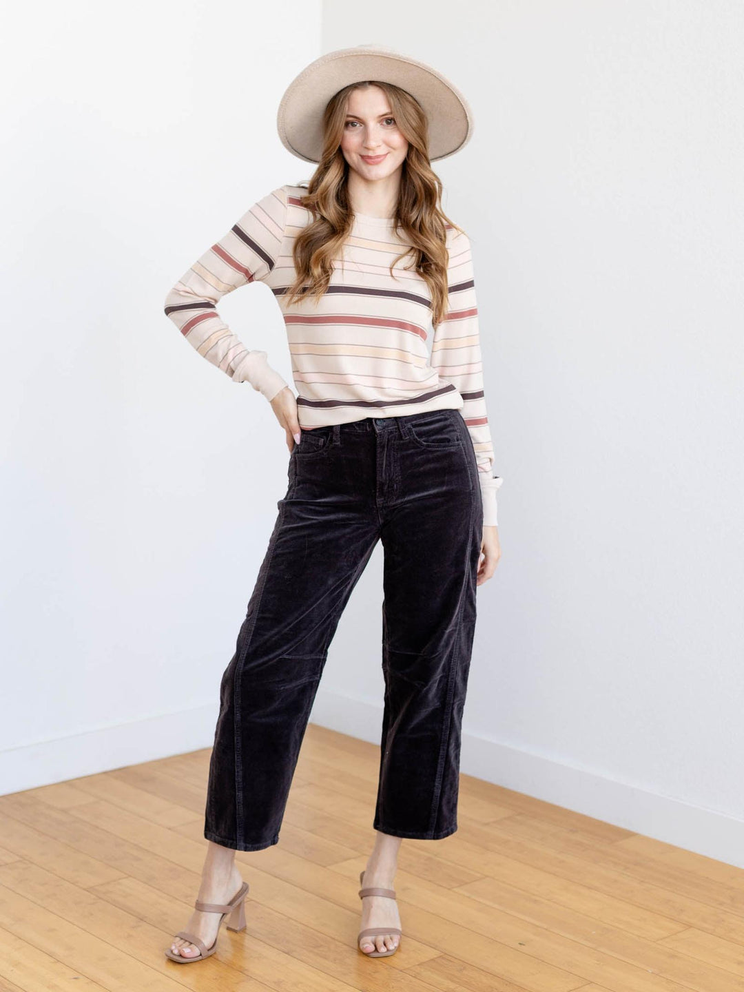 wide stripe basic long sleeve