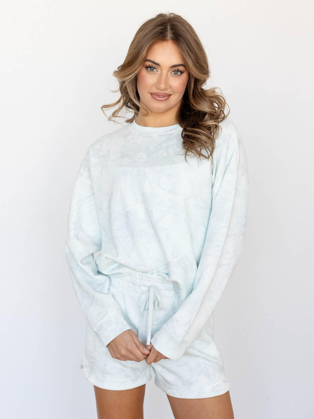 baby blue camo sweatshirt