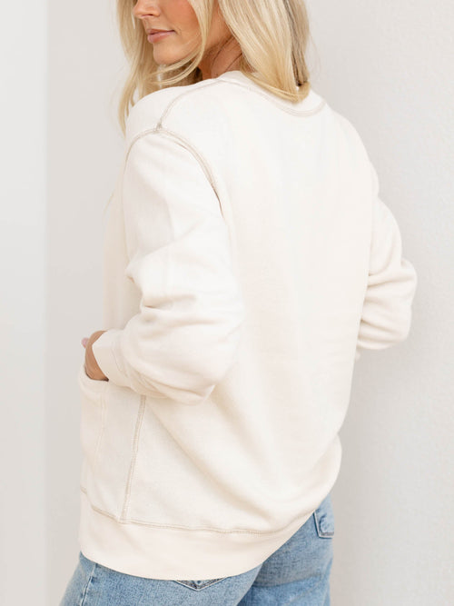elongated neutral contrast cardigan