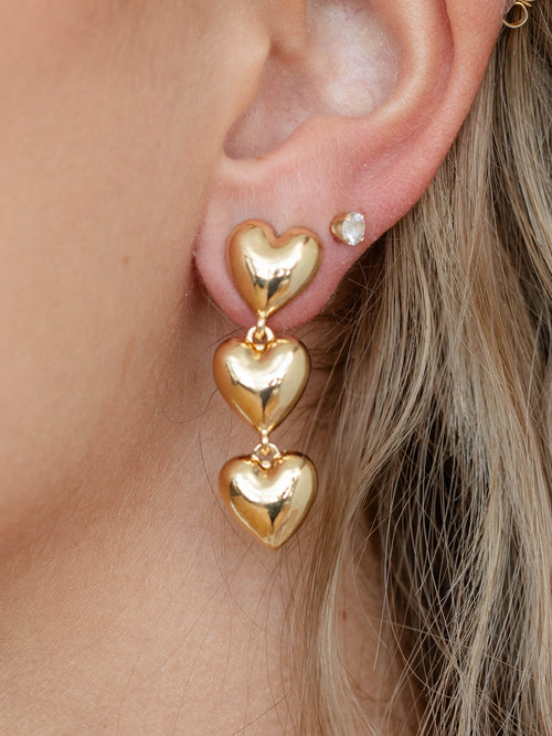 gold heart earrings
