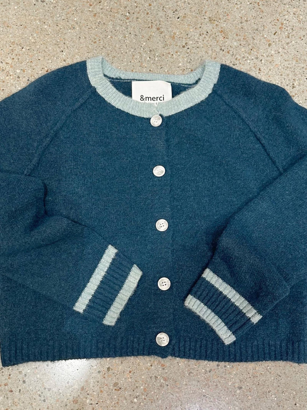 rich teal sweater cardigan