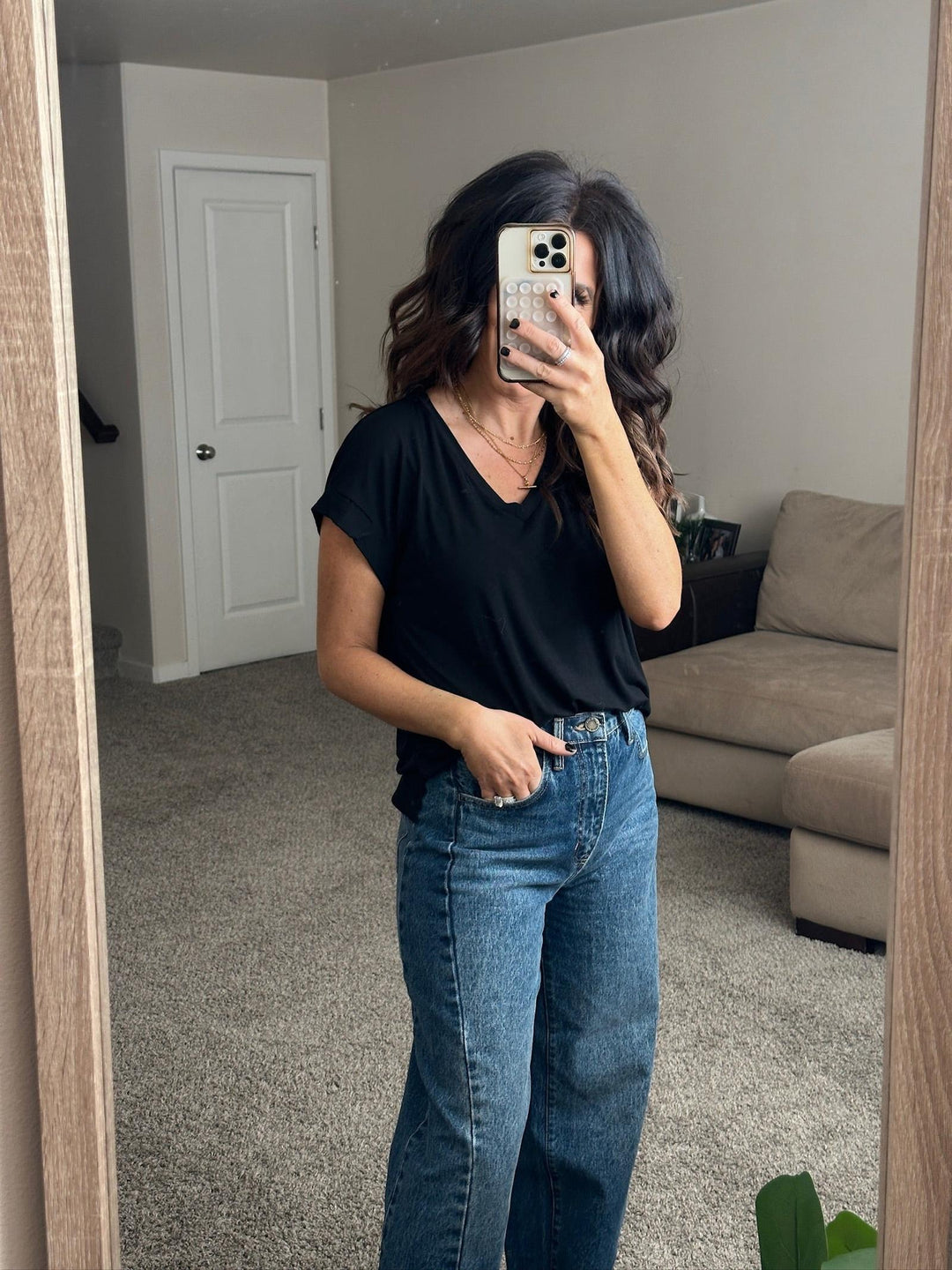 black v neck tshirt