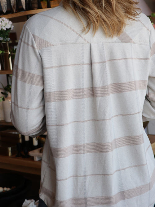 brown plaid soft shacket