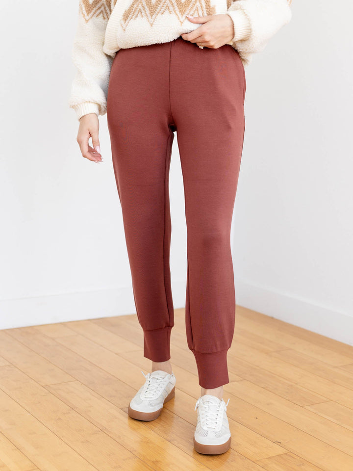 warm cinnamon jogger pant