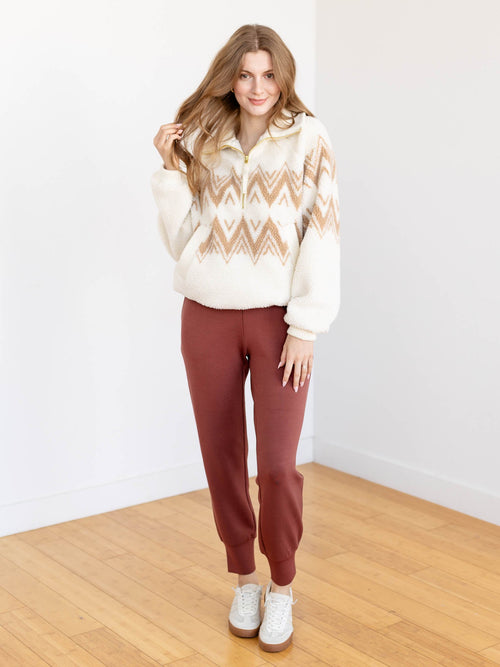 cozy chevron sherpa sweatshirt