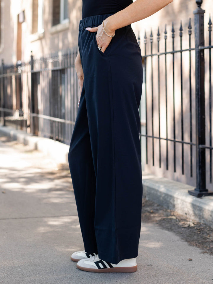 black wide leg soft pant