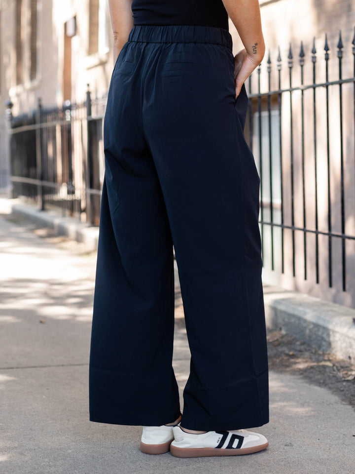 black wide leg soft pant