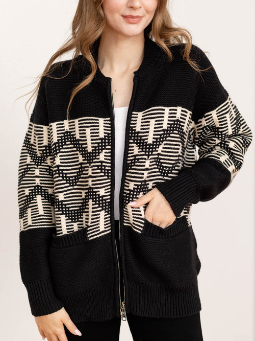 knit zip up jacket
