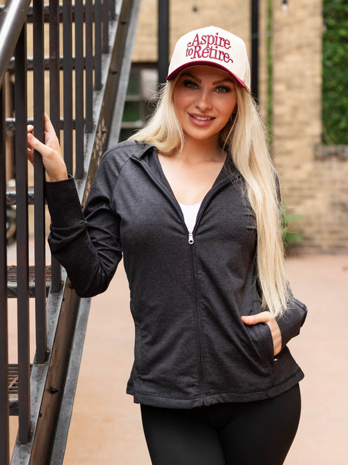 marled zip up sweatshirt