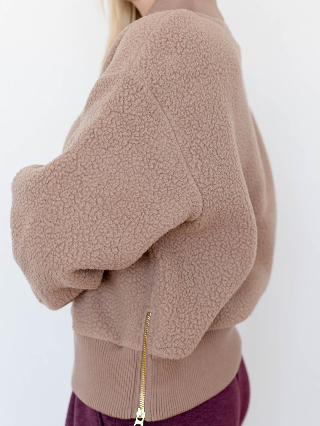 half zip sherpa fleece