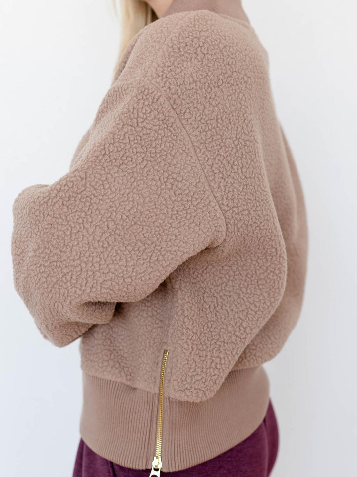 half zip sherpa fleece