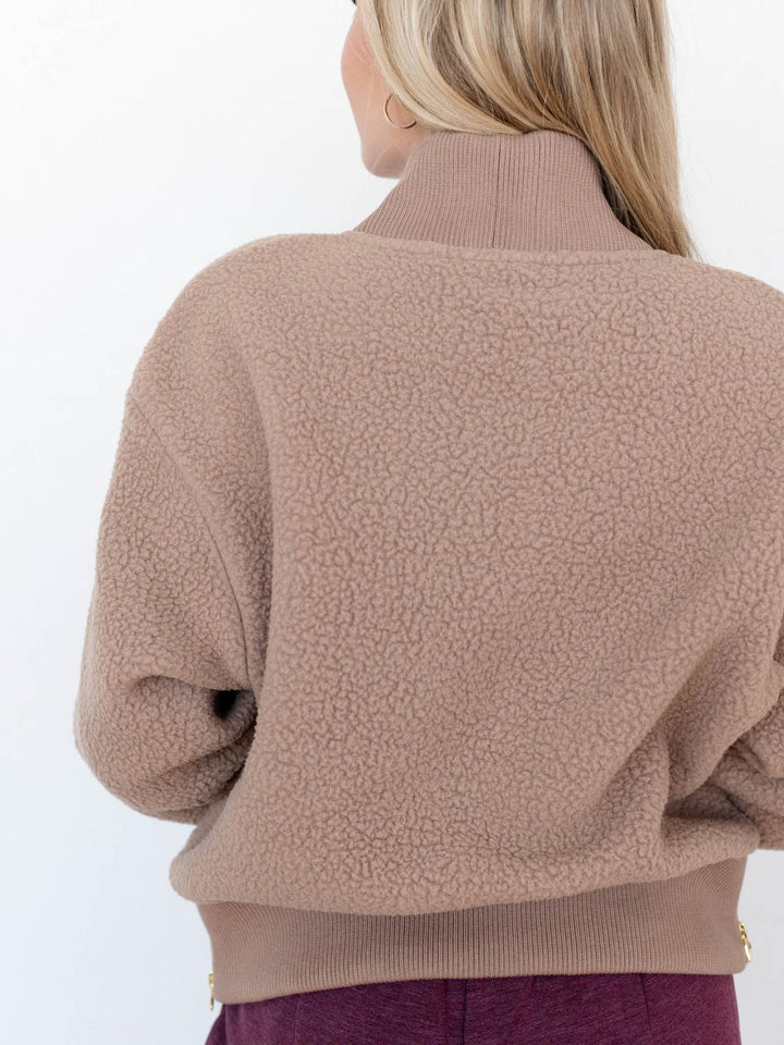 half zip sherpa fleece