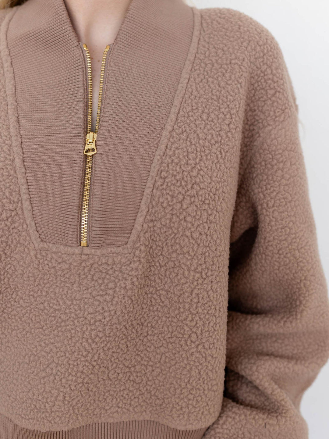 half zip sherpa fleece