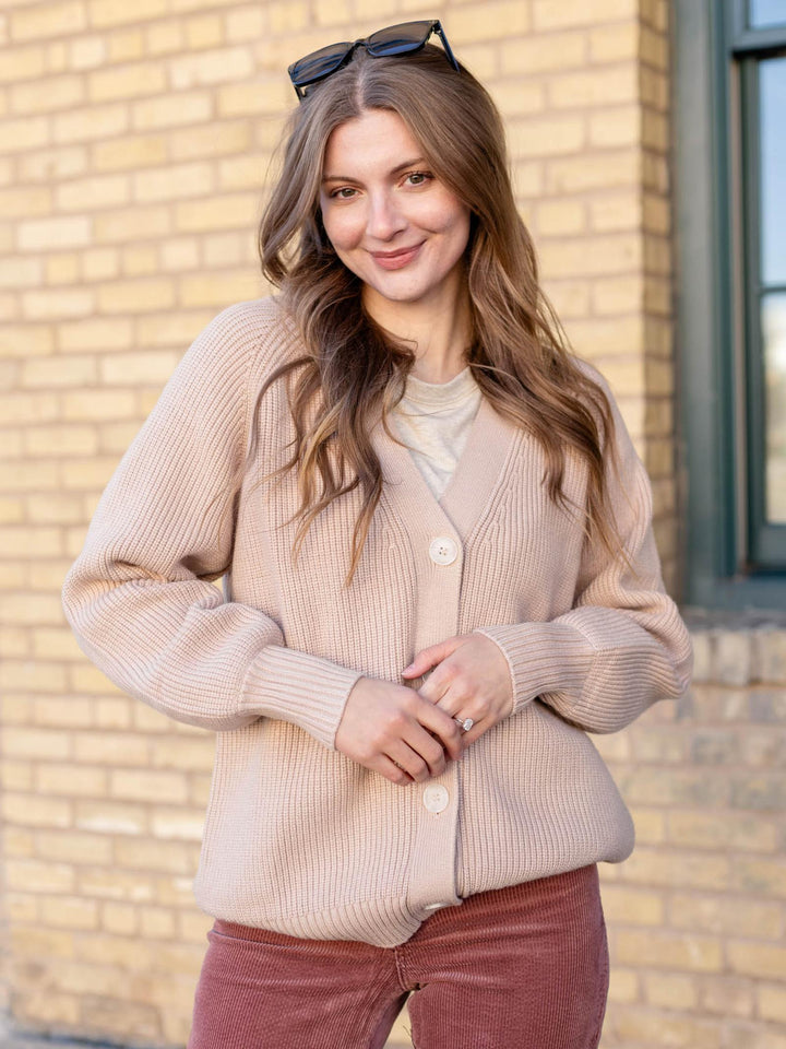 heavy knit button front cardigan