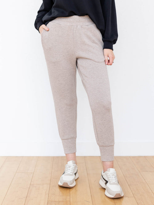 taupe fleck jogger pant