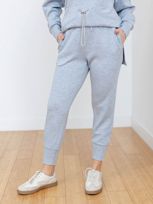 light blue marled spring jogger