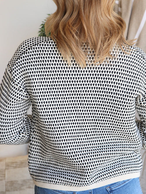 varley neutral knit button front cardigan