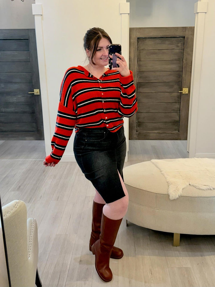 Varsity Striped Piper Cardigan