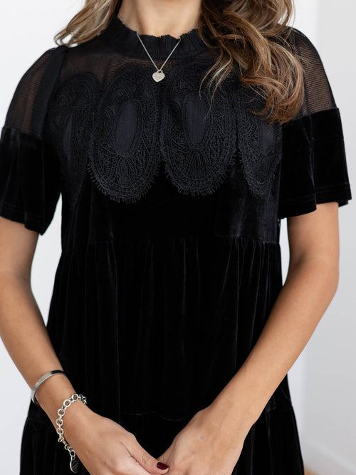 black velvet mini dress