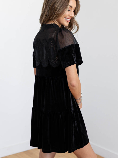 black velvet mini dress