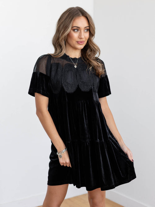 black velvet mini dress