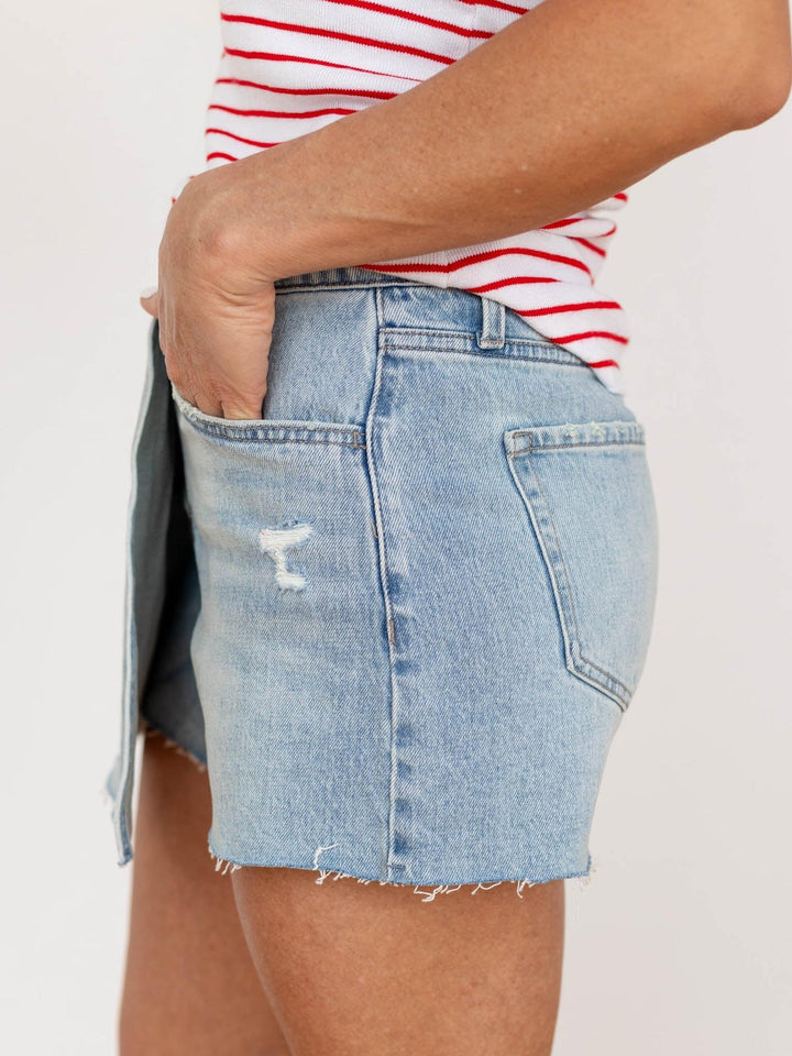 light wash denim skort
