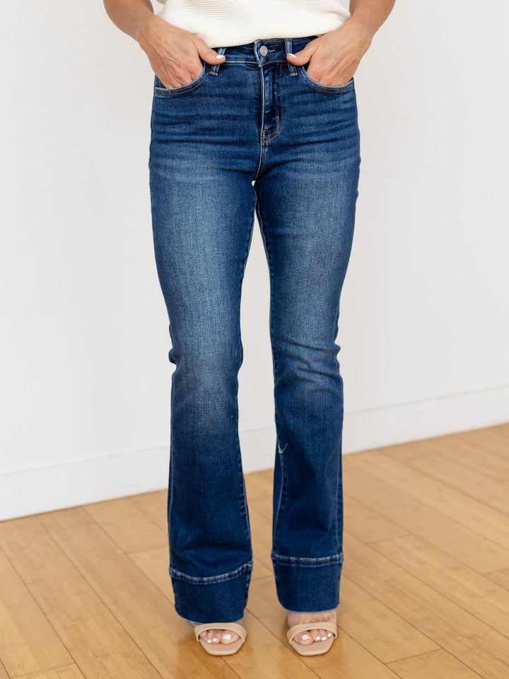 dark wash bootcut denim