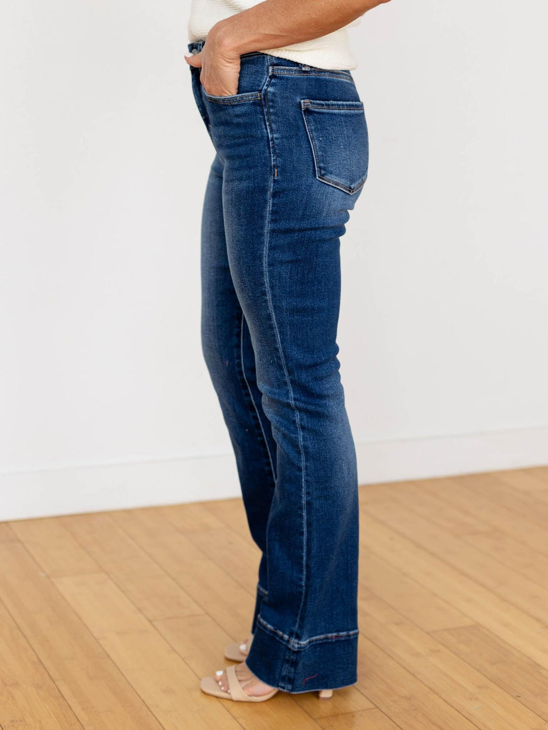 dark wash bootcut denim