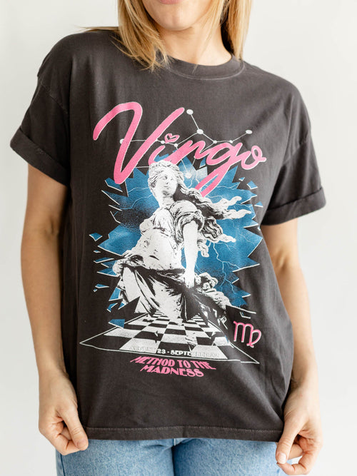 washed virgo astrology tee