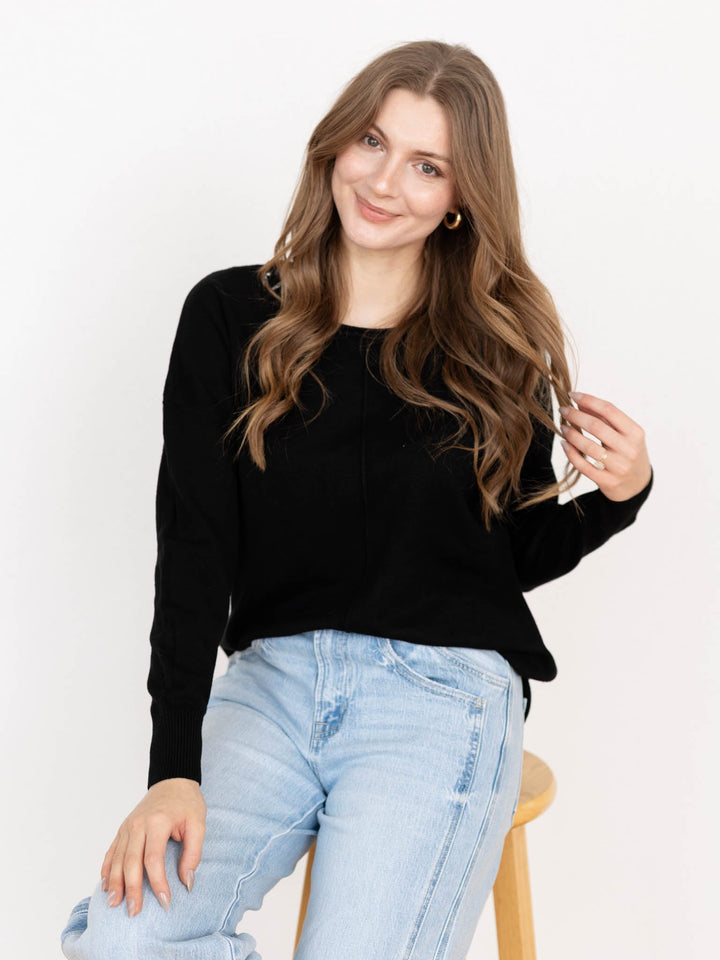 black lightweight sweater