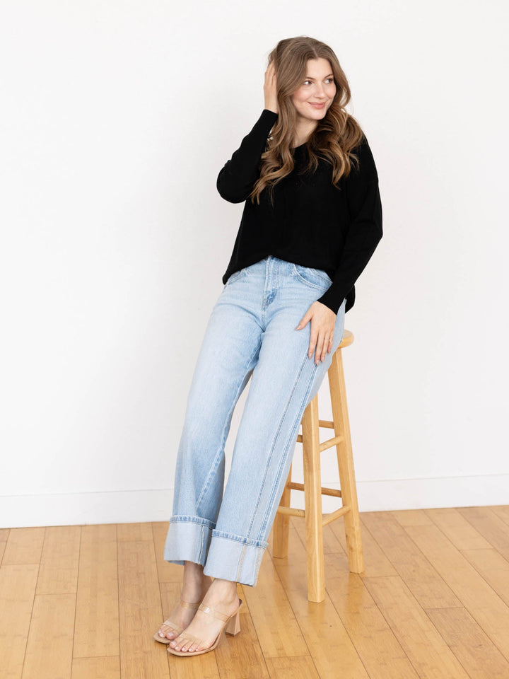 black lightweight sweater