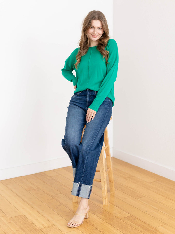 bright green lightweight sweater