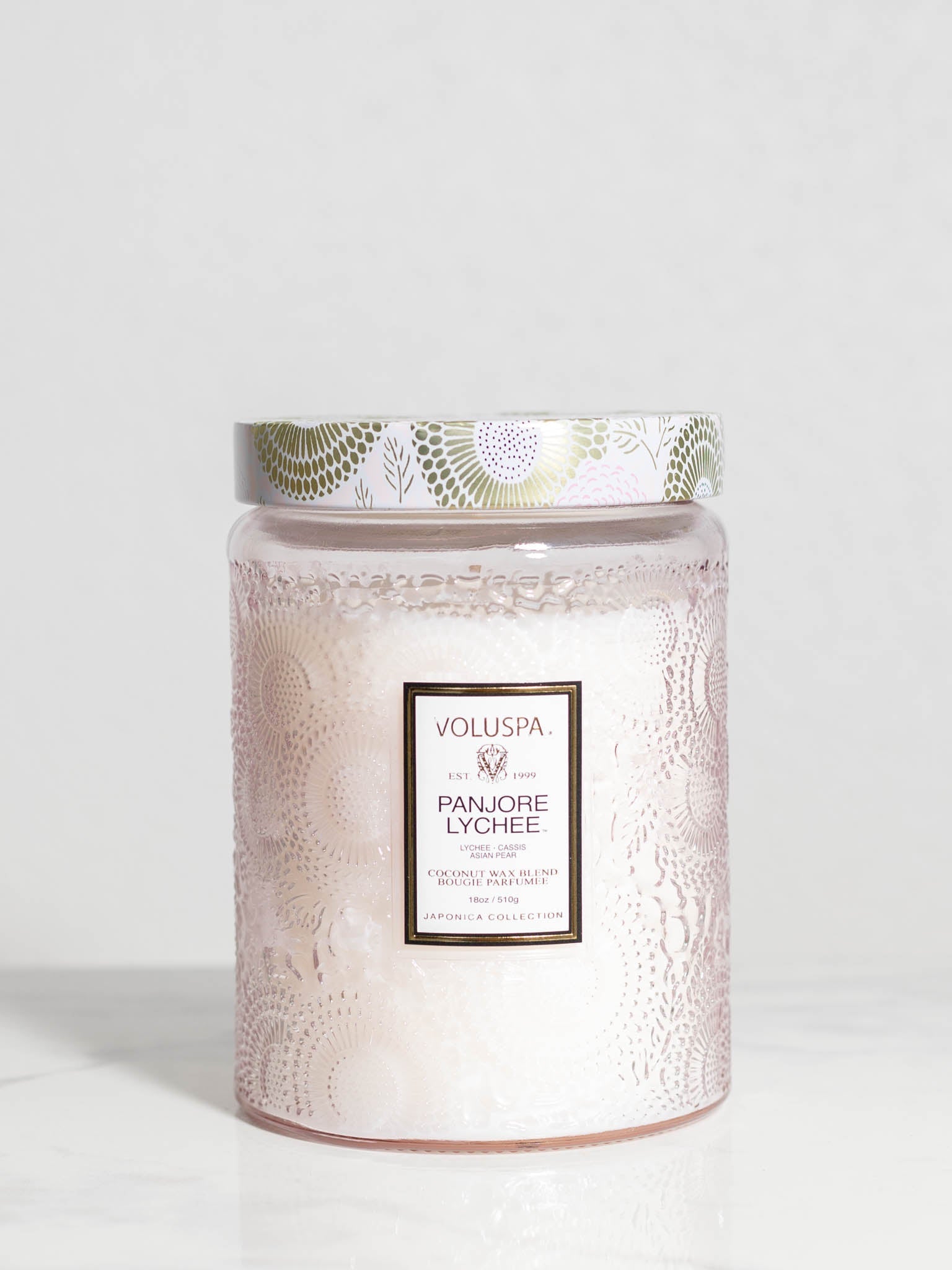 Voluspa Panjore Lychee 18oz Jar Candle Leela and Lavender