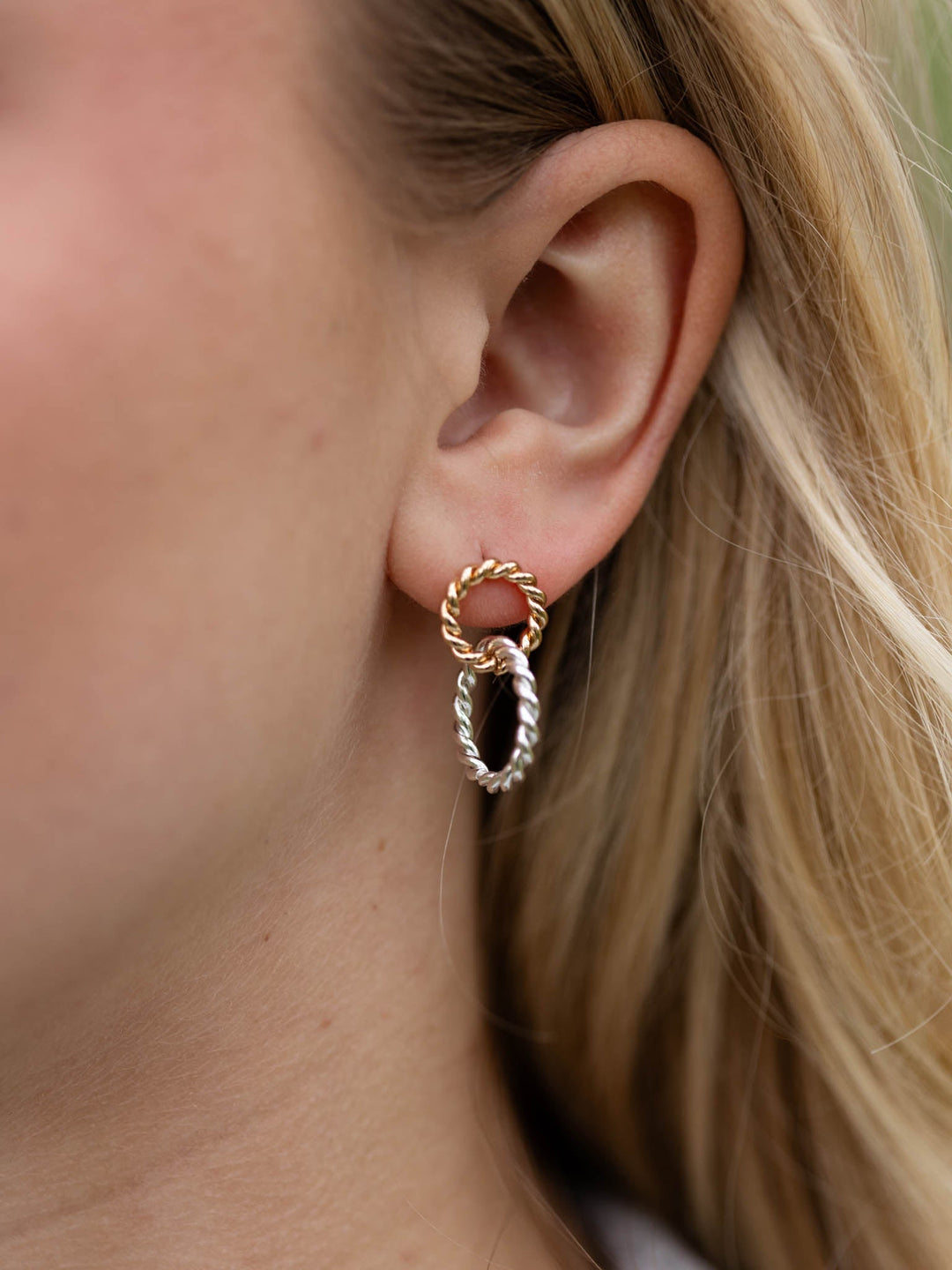 Water Resistant 20mm Cable Double Link Earring
