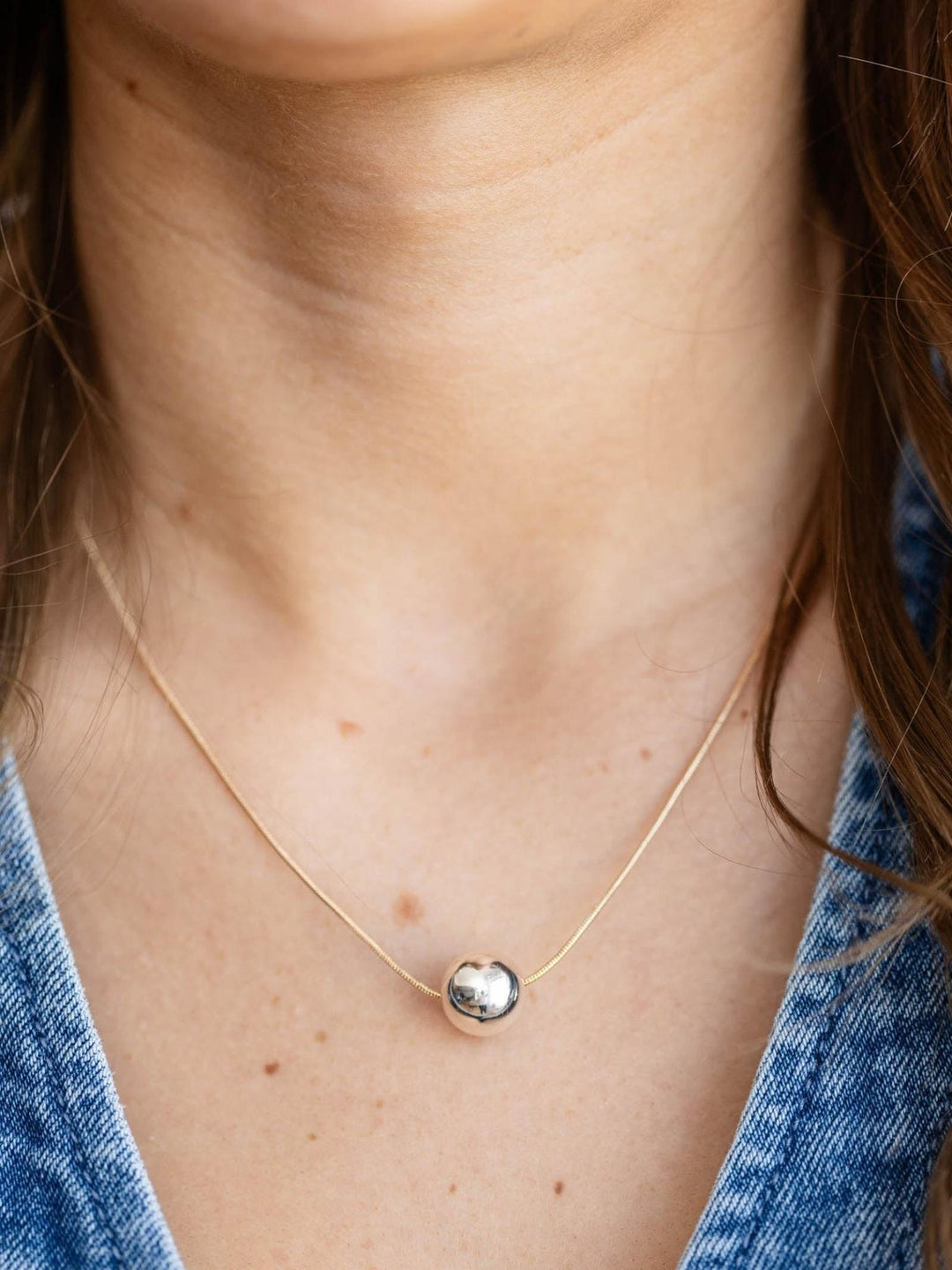 silver ball necklace