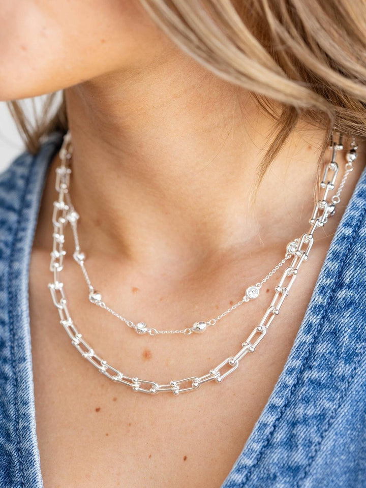 chunky layered chain necklace