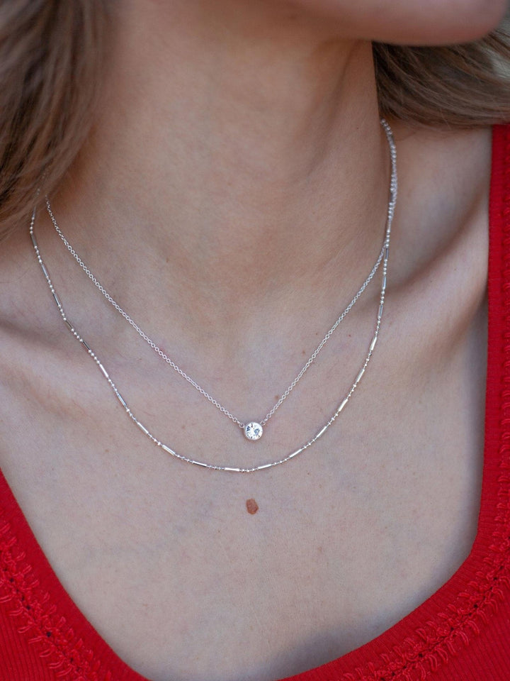 Water Resistant Double Layered Rhinestone Necklace