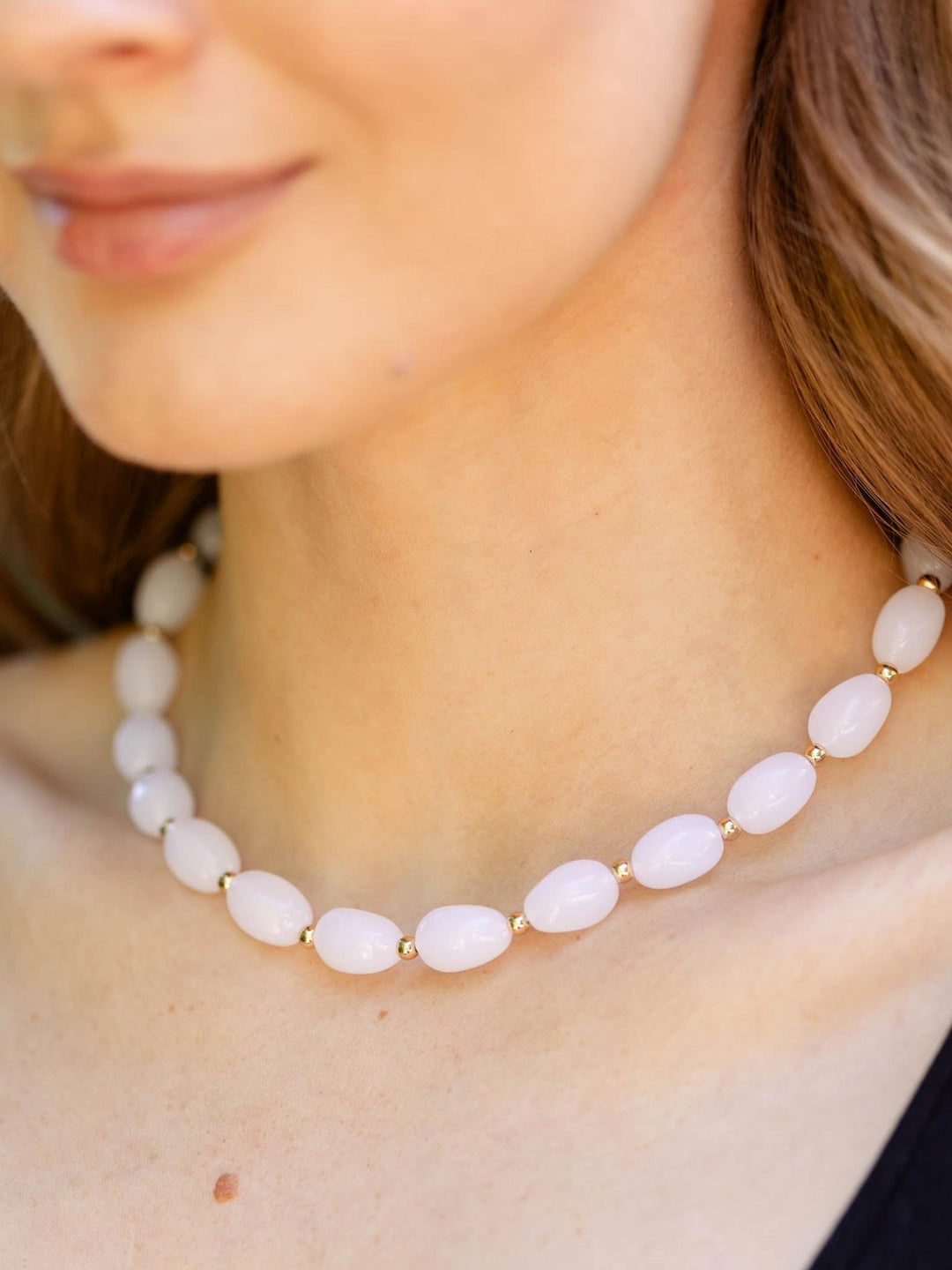 Water Resistant Tortious Oval Necklace