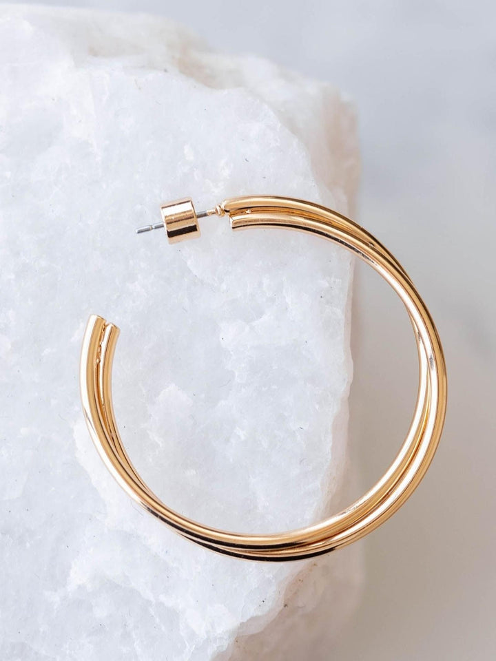 Water Resistant Twisted 2" Hoop Earring