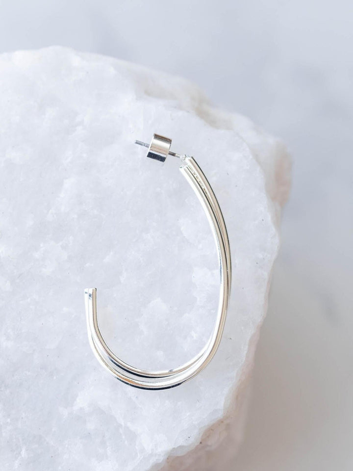 Water Resistant Twisted Teardrop Open 1.5" Hoop Earring
