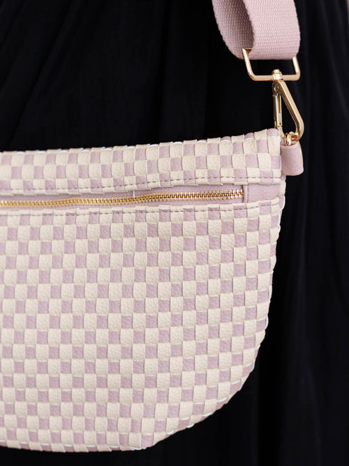 checkered pink bum bag