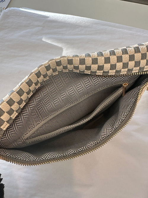 inside of westlyn checkered bag