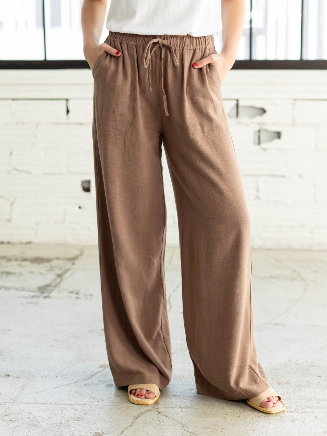 brown linen pant