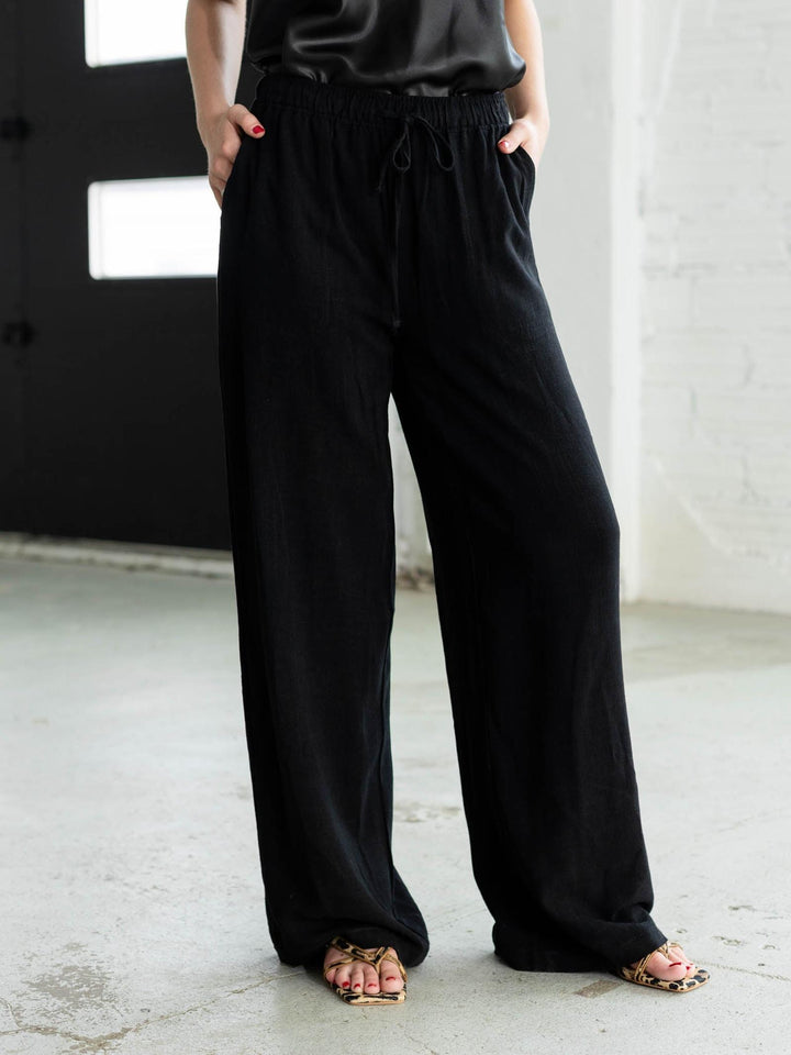 black linen pants