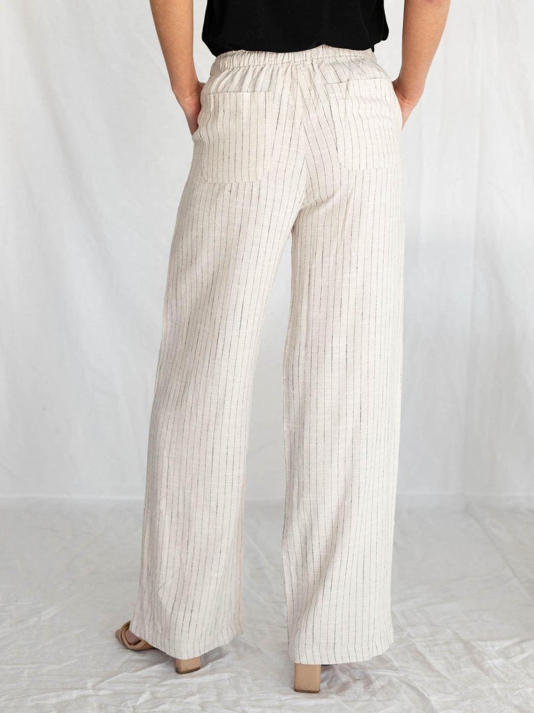 pinstripe linen pants