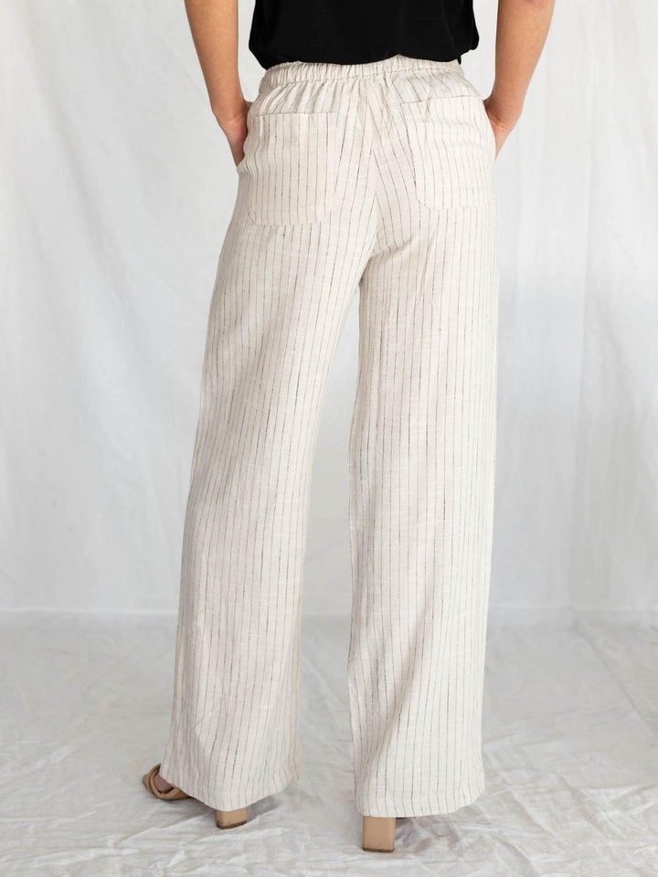 pinstripe linen pants