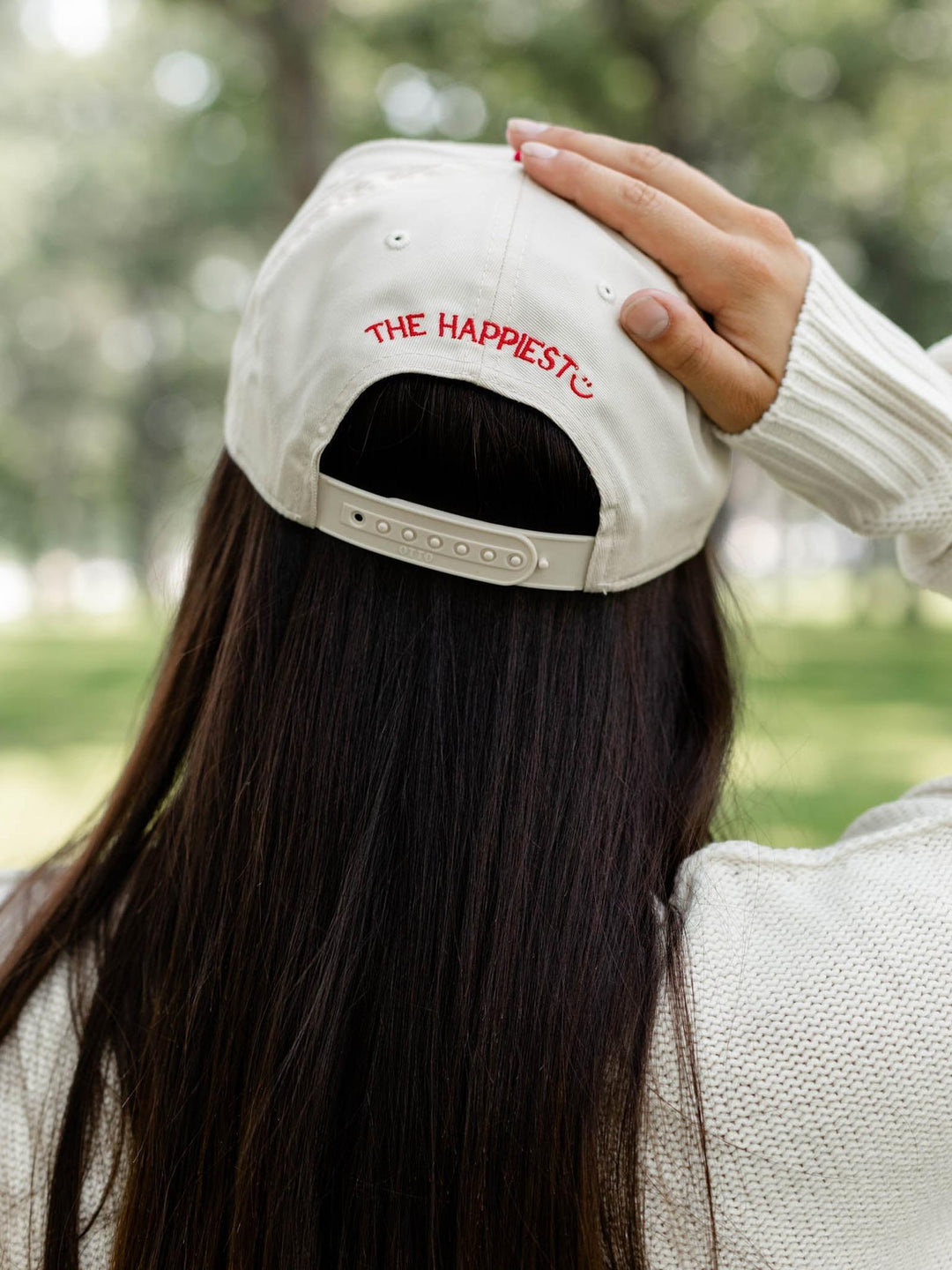 red and cream midwest hat